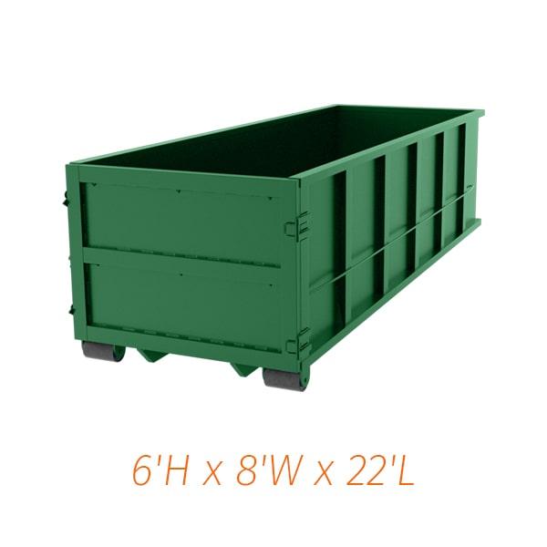 a 30-yard dumpster can be used for residential purposes if there is space on the property to accommodate it